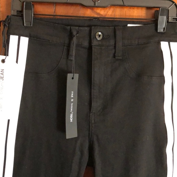 Rag & Bone white stripe black denim Mito Jean - Picture 5 of 6